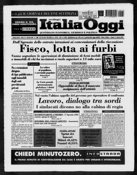 Italia oggi : quotidiano di economia finanza e politica